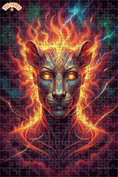 Esranın Dünyası The Lion of Fire Oil Painting Lookalike Double-Layer Framed W...