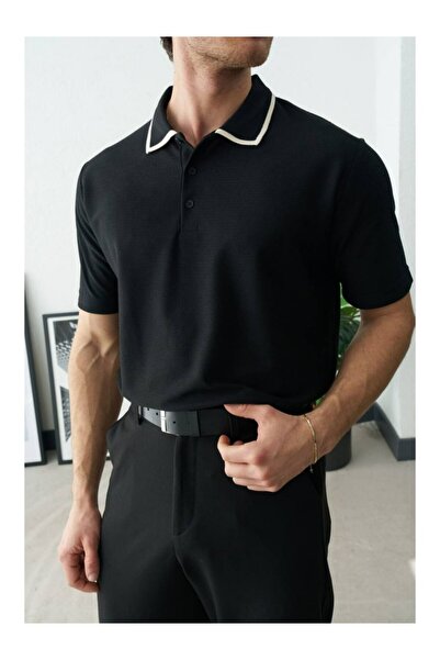 perasttesktil Ανδρικό μπλουζάκι Ζακάρ Regular Polo Collar