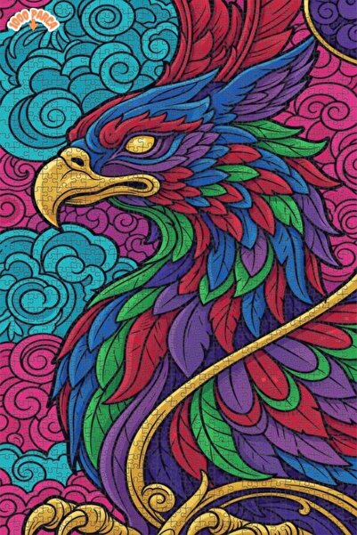 Esranın Dünyası لغز خشبي مؤطر بمظهر لوحة زيتية لطائر الفينيق السحري 1000 قطعة...