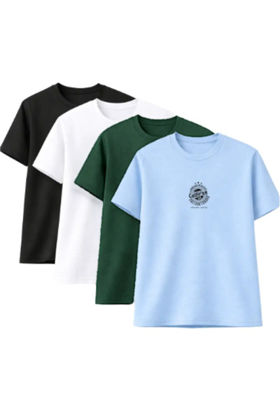 Sweetline 4-Pack Unisex Oversized California Printed T-Shirts – Black, White,...