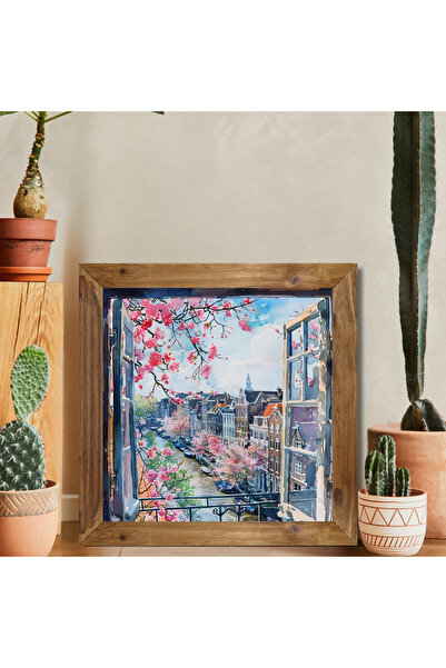 Tuba Decor Картина с дървена рамка, квадратна, Амстердам