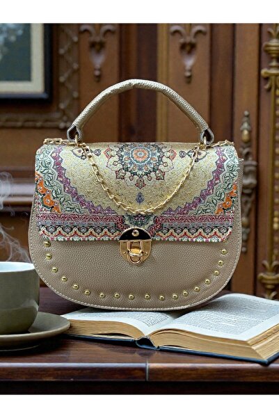 KAYA GİFT AND BAG OVAL DAMGALI KADIN KİLİTLİ EL VE OMUZ ÇANTASI