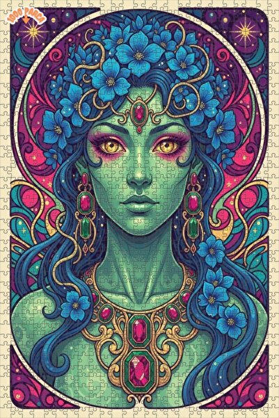 Esranın Dünyası Magical Green Goddess Oil Painting Lookalike Art 1000 Pieces ...