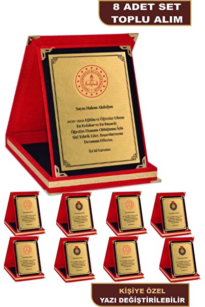siverek reklam 8 Adet Kişiye Özel Kadife Kutulu Plaket – Öğretmenler Günü Teş...