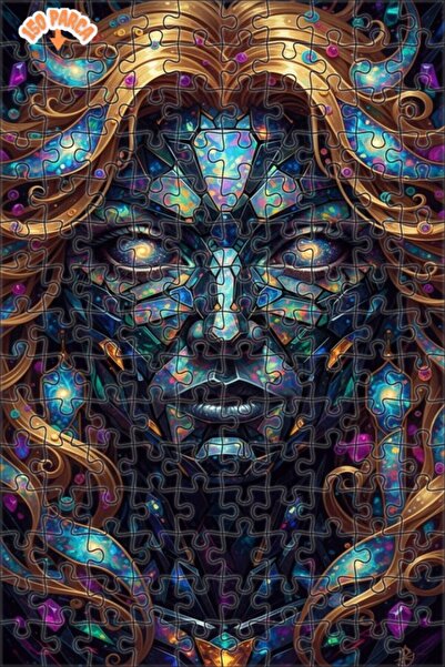 Esranın Dünyası Space Queen Oil Painting Look Double Layer Framed Wooden Puzz...