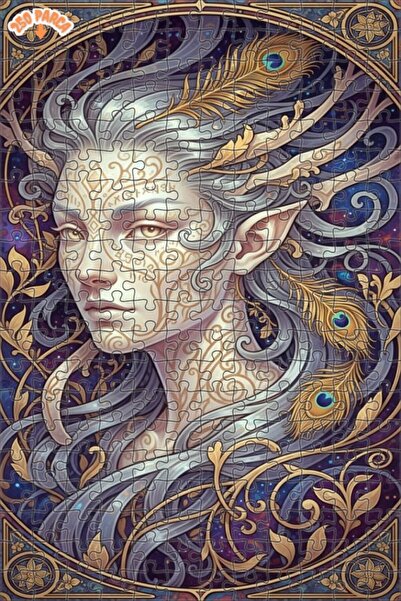 Esranın Dünyası Mysterious Forest Fairy Oil Painting Look Double Layer Framed...