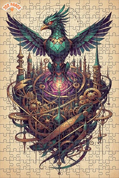 Esranın Dünyası Mysterious Mechanical Phoenix Double-Layer Framed Wooden Puzz...