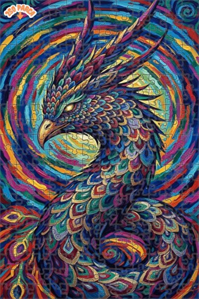 Esranın Dünyası لغز خشبي رائع بإطار مزدوج الطبقات بمظهر لوحة زيتية لطائر الفي...