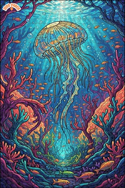 Esranın Dünyası لغز خشبي خيالي تحت البحر بألوان زاهية مزدوج الطبقات إطارًا 10...