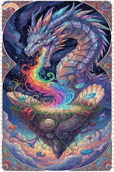 Esranın Dünyası Crystal Dragon's Breath Double Layer Framed Wooden Puzzle 100...