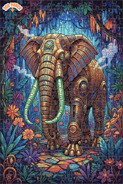 Esranın Dünyası لوحة فنية خشبية لغابة ميستيك فيل مزدوج الطبقات قطعة مربعة 250...