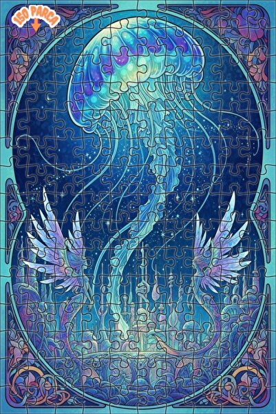 Esranın Dünyası Fantastic Mermaid Utopia Art Double-Layer Framed Wooden Puzzl...