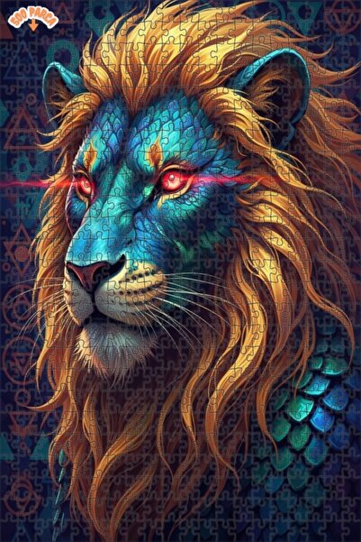 Esranın Dünyası Mysterious Dragon Lion Oil Painting Lookalike Double-Layer Fr...