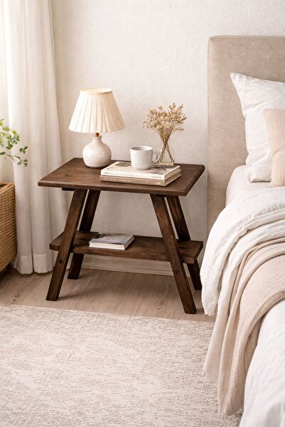 Atölye155 Ahşap Komodin | Yan Sehpa Salon & Oturma Odası | Yatak Odası Başucu...