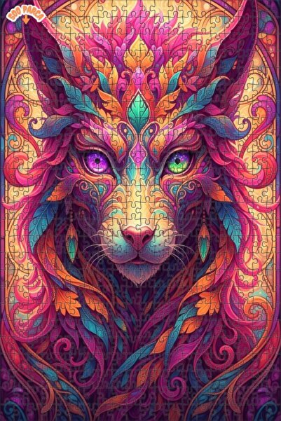 Esranın Dünyası ألوان وجه الوحش ذو الريش مزدوج الطبقات بازل خشبي مؤطر 500 قطع...