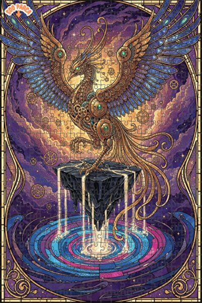 Esranın Dünyası Mechanical Phoenix Double Layer Framed Wooden Puzzle 500 Piec...