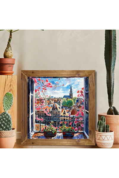 Tuba Decor Tablou pătrat cu ramă din lemn amsterdam