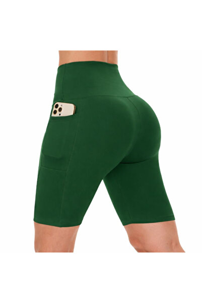 Vitra World Biker Shorts Women With Pockets 8" High Waisted Workout Spandex T...