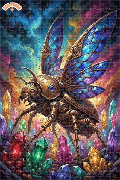 Esranın Dünyası Steampunk Insect Crystal Universe Oil Painting Double-Layer F...