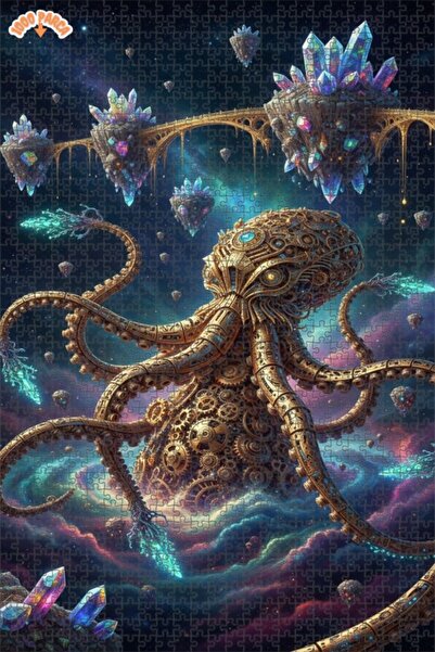 Esranın Dünyası لغز خشبي من نوع Steampunk Octopus Universe مكون من مزدوج الطب...