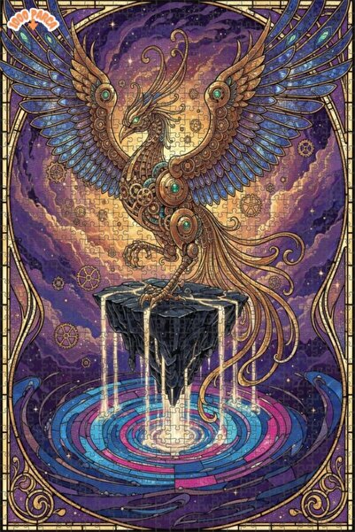 Esranın Dünyası Mechanical Phoenix Double Layer Framed Wooden Puzzle 1000 Pie...