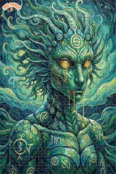 Esranın Dünyası لغز خشبي مكون من مزدوج الطبقات قطعة بتصميم لوحة زيتية خضراء ذ...