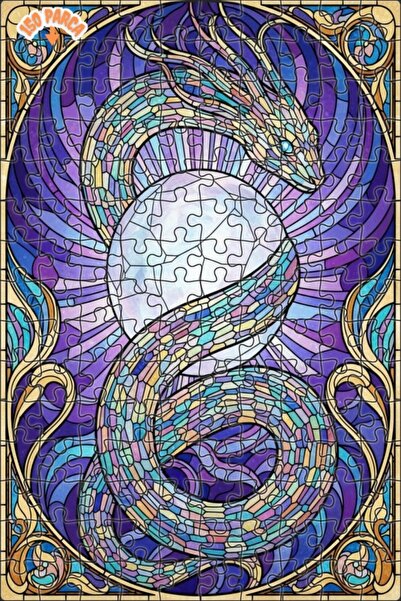 Esranın Dünyası لغز خشبي من الزجاج ذو مظهر التنين السحري والكرة الكريستالية م...