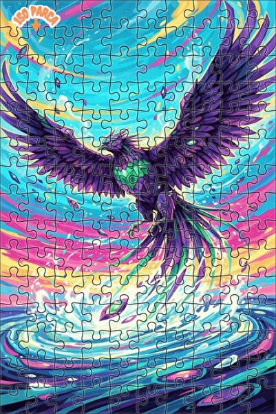 Esranın Dünyası Purple Dragon Winged Creature Watercolor Look Art Puzzle 150 ...