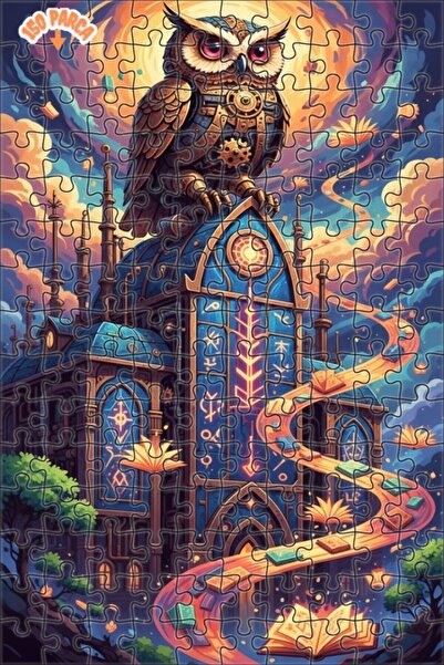 Esranın Dünyası Mystic Mechanical Owl Double Layer Framed Wooden Puzzle 150 P...