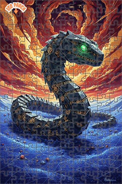 Esranın Dünyası Mechanical Dragon Art Double Layer Framed Wooden Puzzle 150 P...