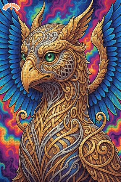 Esranın Dünyası لغز خشبي مُطرز بالذهب من جرايبيون آرت مزدوج الطبقات قطعة 70x50