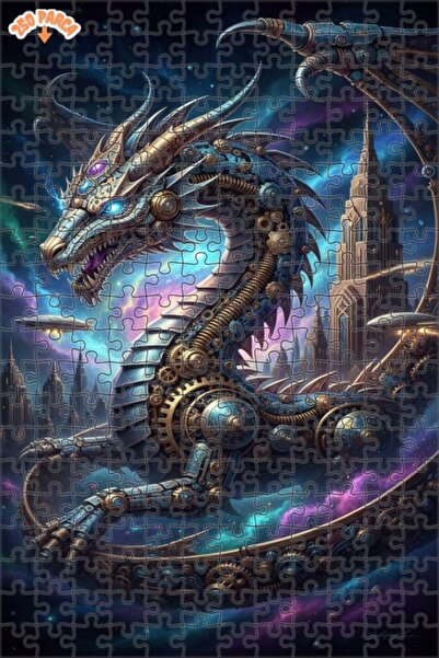 Esranın Dünyası لغز خشبي بإطار مزدوج الطبقات من Steampunk Dragon Universe 250...