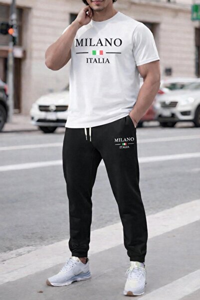 zeag Men's Milano Printed Tracksuit T-Shirt Set