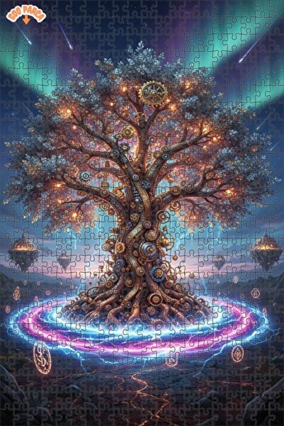 Esranın Dünyası Steam Revolution Tree Wooden Puzzle 500 Pieces 50X30