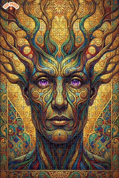 Esranın Dünyası لغز خشبي ملون للوجه السحري مكون من مزدوج الطبقات إطارًا 500 ق...