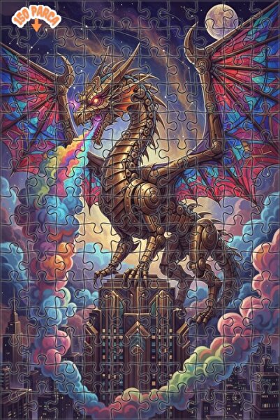 Esranın Dünyası Mechanical Dragon Breath Double-Layer Framed Wooden Puzzle 15...