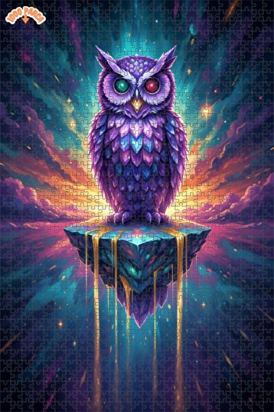 Esranın Dünyası Mysterious Space Owl Oil Painting Lookalike Art Double-Layer ...