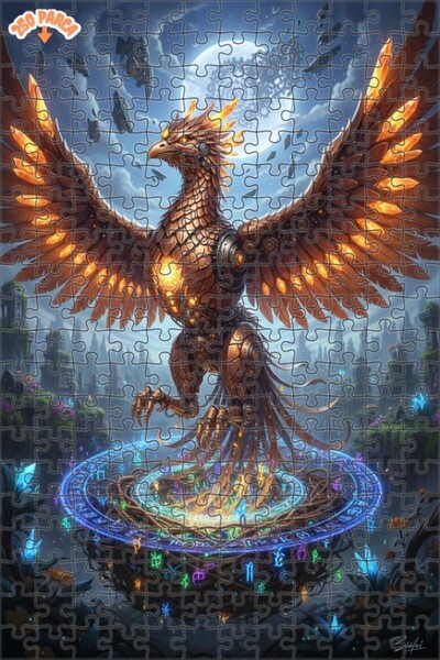 Esranın Dünyası Mechanical Feathered Bird with Crystal Wings Double-Layer Fra...