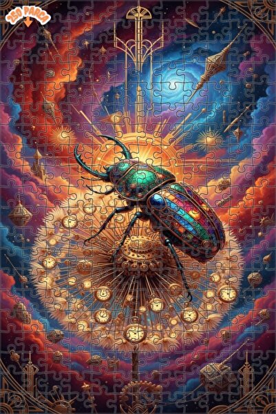 Esranın Dünyası Magnificent Colorful Insect Artwork Double-Layer Framed Woode...