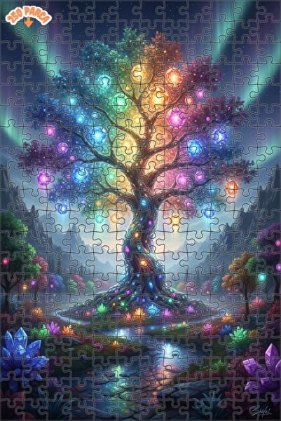 Esranın Dünyası Tree of Life Crystal Forest Double-Layer Framed Wooden Puzzle...