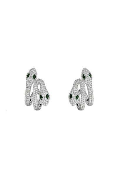 neslyaccessories Emerald Serpent Küpe