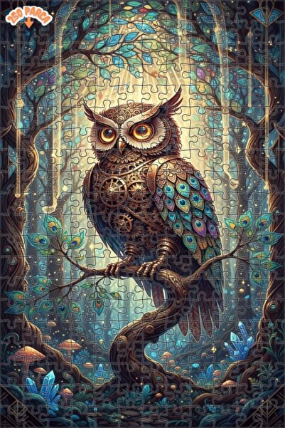 Esranın Dünyası Enchanted Forest Mechanical Owl Oil Painting Lookalike Double...