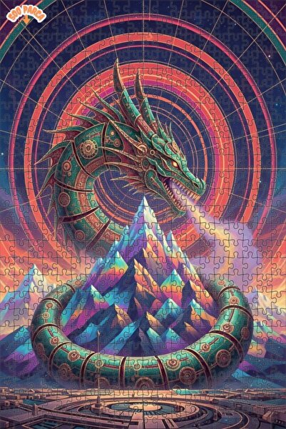 Esranın Dünyası Dragon Fire Double Layer Framed Wooden Puzzle 500 Pieces 50X30