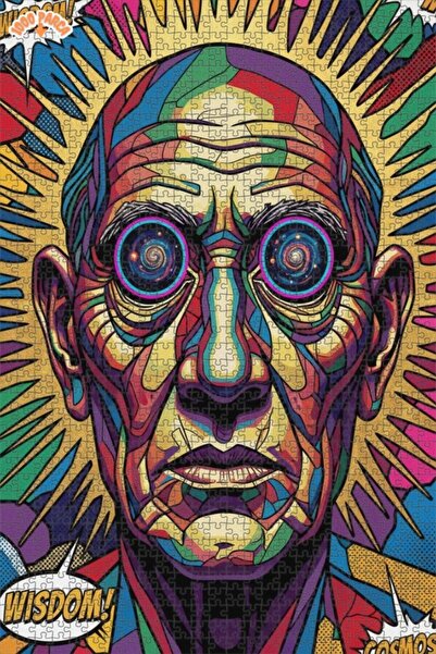 Esranın Dünyası لوحة زيتية لصورة الحكمة الكونية، لغز خشبي مكون من مزدوج الطبق...