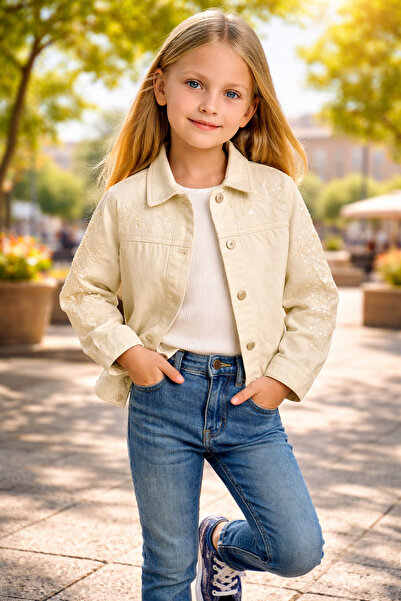 almira anne bebek Çocuklar İçin Kot Ceket ve Kısa Kollu Tişört Takım