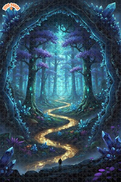 Esranın Dünyası Mysterious Crystal Forest Journey Double Layer Framed Wooden ...