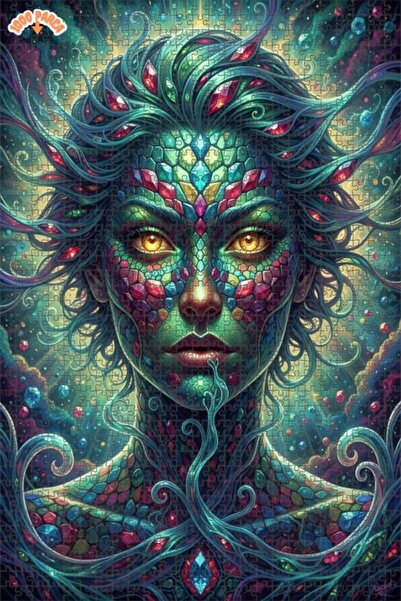 Esranın Dünyası Crystal Bodyed Cosmic Woman Oil Painting Look Art Puzzle 1000...