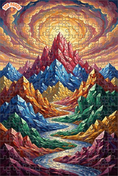 Esranın Dünyası لغز خشبي حديث ذو طابقين بإطار، بمظهر لوحة زيتية من كريستال فا...