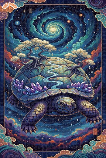 Esranın Dünyası لغز السلحفاة الكونية العملاقة الخشبي المكون من مزدوج الطبقات ...