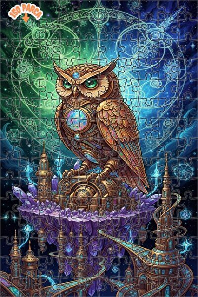 Esranın Dünyası Mystical Mechanical Owl Oil Painting Lookalike Art Puzzle 150...